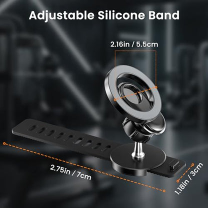Itramax 360° Magnetic Stroller Phone Mount with Adjustable Silicone Strap