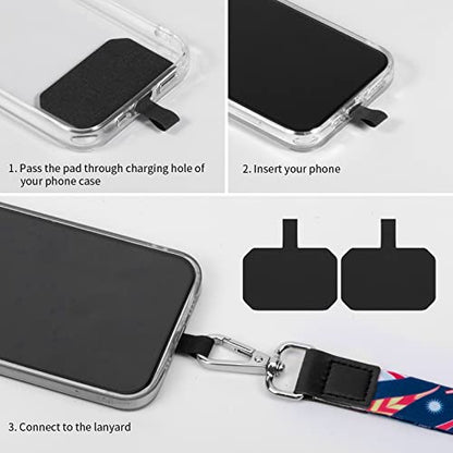 Phone Lanyards, Wrist Lanyards, Adjustable Neck Strap Feather - color: Blue red