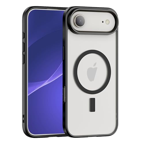 Strong Magnetic for iPhone 17 Air Clear Black Case Compatible with Magsafe, Anti-Yellowing and Anti-Scratch with Airbag, Upgrade Camera Protective Phone Case - color: Clear Black Magnetic, size: For Iphone 17 Air