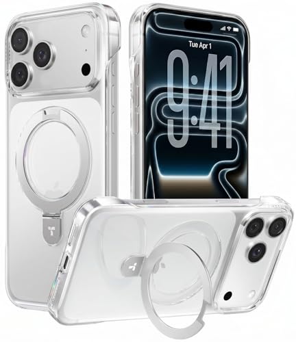 TORRAS Ostand Slim for iPhone 17 Pro Max Case Clear, Upgraded Magnetic Stand, Fit for MagSafe, Frameless with Thin Open-Edge Fit, Minimalist Phone Case for iPhone 17 Pro Max, 6.9'', Drop Protection - size: iPhone 17 Pro Max
