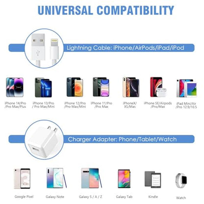 iPhone Charger 10FT,[Apple MFi Certified]2Pack Fast Charging Lightning Cord - size: 10FT A-L