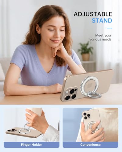 Magnetic Phone Ring Holder, Cute Magnetic Phone Grip, White Conch - color: White Conch