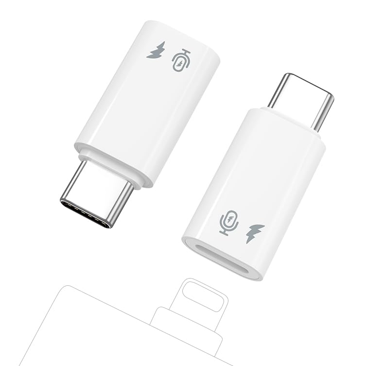 MoKo Lightning to USB C Microphone Adapter 2 Pack