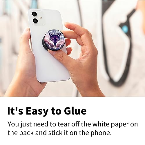 2 Pack Cell Phone Grip with Expanding Kickstand, Dream Catcher Wolf - color: Dream Catcher Wolf