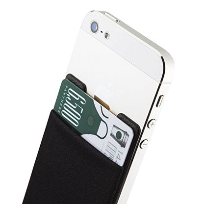 Sinjimoru Cell Phone Wallet Stick on, Adhesive Card Holder, Black 3 Pack - color: 3Pack Black