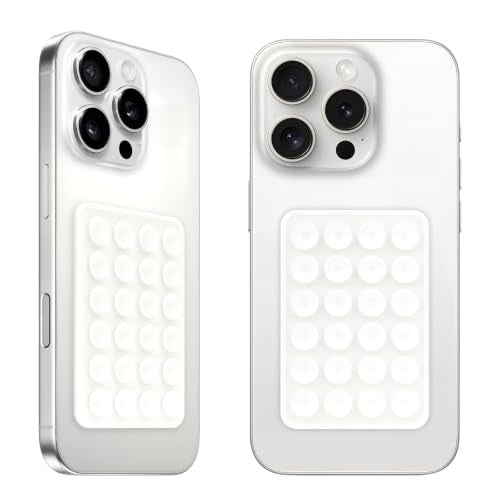 QxbBox 2Pack Silicone Suction Phone Case Mount, Suction Cup with Strong Suction Power, Hands-Free Phone Accessories Holder, Silicon Adhesive Phone Stand Sticky for Cell Phone White - color: White