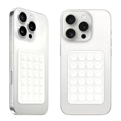 QxbBox 2Pack Silicone Suction Phone Case Mount, Suction Cup with Strong Suction Power, Hands-Free Phone Accessories Holder, Silicon Adhesive Phone Stand Sticky for Cell Phone White - color: White