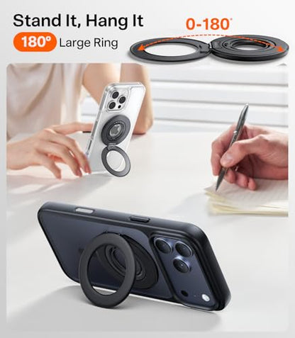 TORRAS 2025 Flagship 360 Magnetic Phone Grip Ring Holder Kickstand, Black - color: Black