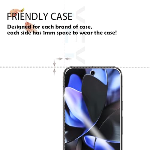 Screen Protector for Google Pixel 9 Pro XL, [2+2 Pack] Tempered Glass for Pixel 9 Pro XL & Camera Lens Protectors[Ultrasonic Fingerprint Unlock] [Case Friendly] [Bubble-Free] 6.8 Inches - size: Google Pixel 9 Pro XL