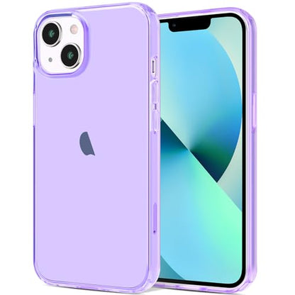 JJGoo Compatible with iPhone 13 Case, Clear Purple Soft Shockproof Protective Slim Thin Phone Bumper Cover for iPhone 13-6.1 inch 2021 - color: Purple
