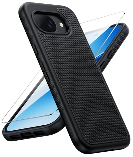 FNTCASE for Google Pixel 10A Case: Soft TPU Non Slip Shockproof Cover Black | 14FT Military Grade Drop Protection, Matte Textured Protective Phone Cases With Screen Protector, for Daily Use, Black - color: Black, size: For Pixel 10a