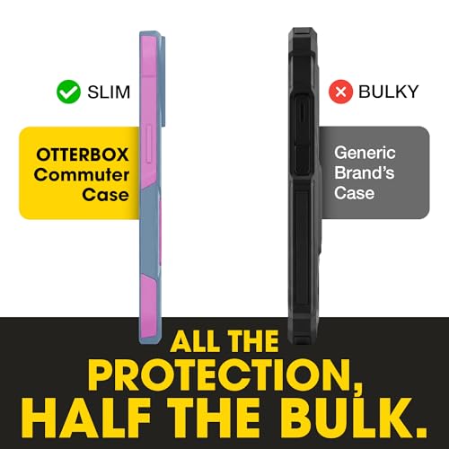 OtterBox iPhone 17e, 16e, 15, 14, 13 Commuter Series Case - Blue & Pink | 3X MIL Drop Protection - Slim - Dual-Layer Shockproof Design - Pocket-Friendly - Raised Edges - Port Covers - color: Blue/Pink