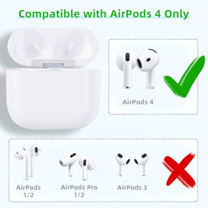 Wireless Charging Case Compatible with AirPods 4, Replacement Charger Case with Bluetooth Pairing Sync Button (to USB-C)