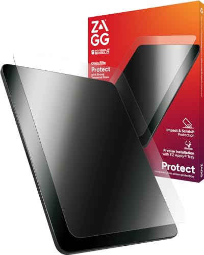 ZAGG Glass Elite iPad Pro 11" (M5)/ Pro 11" (M4) Screen Protector - Ultra-Strong, Scratch-Resistant, Smudge-Free, Easy Install, Eco-Friendly, Tempered Aluminosilicate Glass - size: iPad Pro 11-inch (M5)/ (M4), style: Glass Elite