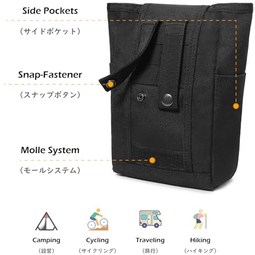 TRIWONDER Tactical Cigarette Pouch Molle Small Military Bag Battery Cigarette Case EDC Utility Card Holder Lighter Slot Mini Cigar Waist Pack - color: 14 Black