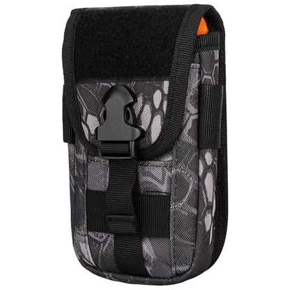 Tactical Molle Pouch Compact Utility EDC Waist Pack Phone Holster with Card Slots for 4.7"-6.9" Phone - color: Python Pattern