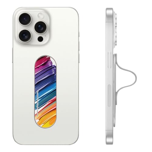 Momostick Premium Flatstick Collection, Slim Phone Grip and Stand, Adjustable Finger Loop Holder for All Smartphones, Universal and Pocket-Friendly Selfie Stand - color: Rainbow