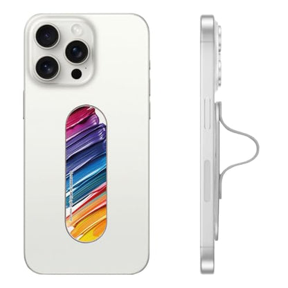 Momostick Premium Flatstick Collection, Slim Phone Grip and Stand, Adjustable Finger Loop Holder for All Smartphones, Universal and Pocket-Friendly Selfie Stand - color: Rainbow