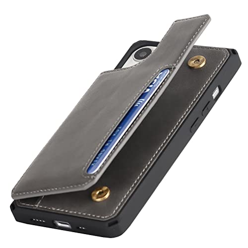 Cavor for iPhone 14 Wallet Case with Card Holder for Women, Grey - color: B-Grey