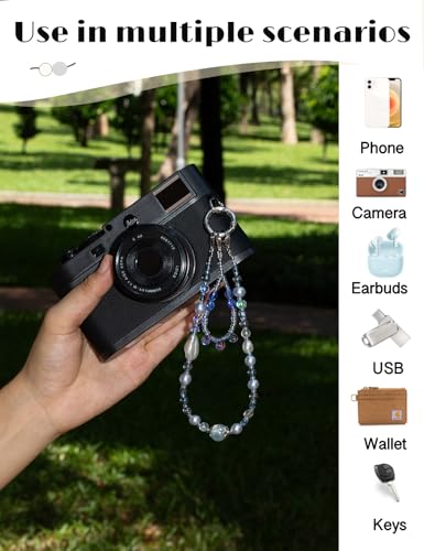 Handmade Beaded Charm Cell Phone Camera Lanyard, Wrist Strap with Tether Tab,Phone Chain String, Keychain Wallet Decor - style: Mermaid
