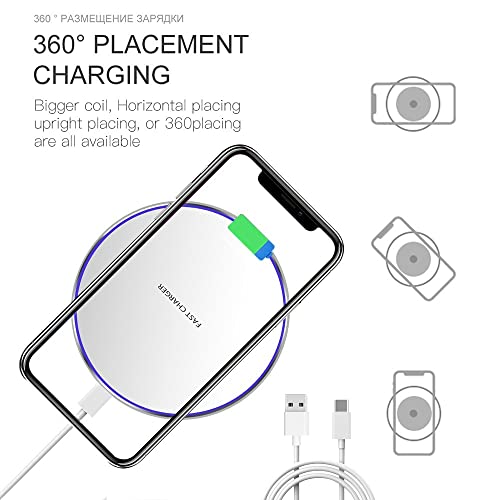 Fast Wireless Charger,25W Wireless Charging Induction Pad for iPhone 18/Duo - color: White