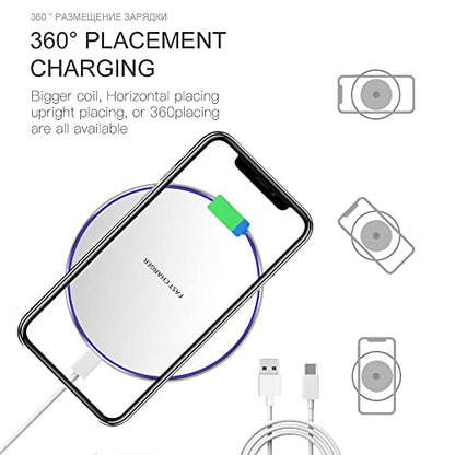 Fast Wireless Charger,25W Wireless Charging Induction Pad for iPhone 18/Duo - color: White