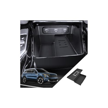 for Sorento Wireless Charger Silicone Pad Mat 2021-2025 2026 Kia Sorento Accessories Non-Slip Phone Charging Pad Tray Liner, Anti-Scratch Black