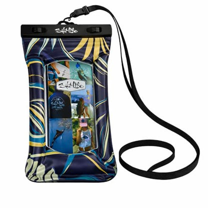 Salt Life Floating Waterproof Phone Case– IPX8 100% Waterproof Phone Case that Floats in Water, Universal Phone Dry Bag with Touchscreen Clear Window, Secure Seal Closure & Lanyard (Lush Canopy) - color: Lush Canopy