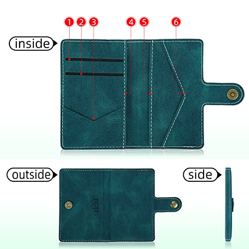 Magnetic Phone Wallet,Compatible with Magsafe Wallet for iPhone 16/15/14 Pro Max/14 Pro/14 Plus/13/12 Series,5 Card Holders with Magsafe and RFID Blocking,Vegan Leather,Teal - color: Teal