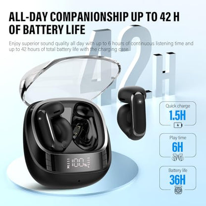 Clip On Ear Buds,Open Ear Headphones,Bluetooth 5.4 HiFi Stereo Clip Earbuds