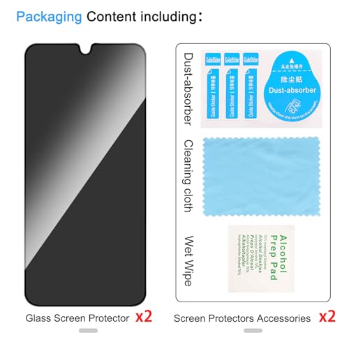 2 Pack Privacy Screen Protector for Samsung Galaxy A26 5G - color: Samsung Galaxy A26