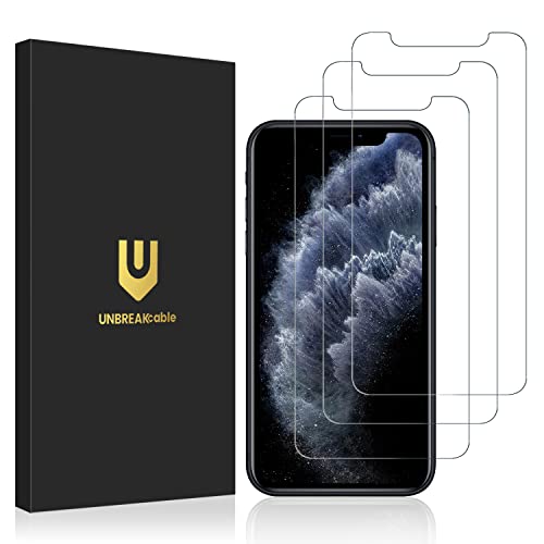 UNBREAKcable 3-Pack Screen Protector for iPhone 11 Pro/XS/X Tempered Glass | Shatterproof, Easy Install, 9H Hardness, 99.99% HD Clear, Bubble-Free, Anti-Fingerprint, Scratch Resistant, Case Friendly - size: iPhone 11 Pro/X/XS