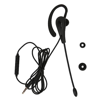 Single Ear Headset with Microphone, Wired Noise Cancelling Monaural Office Headset, Lightweight Call Center Earpiece for PC Phone Laptop, Durable Corded Design for Customer Service (3.5mm) - size: 3.5mm