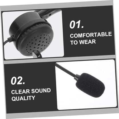 Mikikit Single Ear Headset with Microphone Comfortable Wired Business Headset for Calls Noise Reduction Technology for Gaming and Professional Use Durable Design
