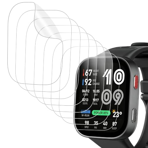 8 Pack Screen Protector for Amazfit Bip Max, Soft TPU Self-Healing Bubble Free Anti-Scratch HD Clear Touch Sensitive Protective Film Compatible with Amazfit Bip Max - size: For Bip Max