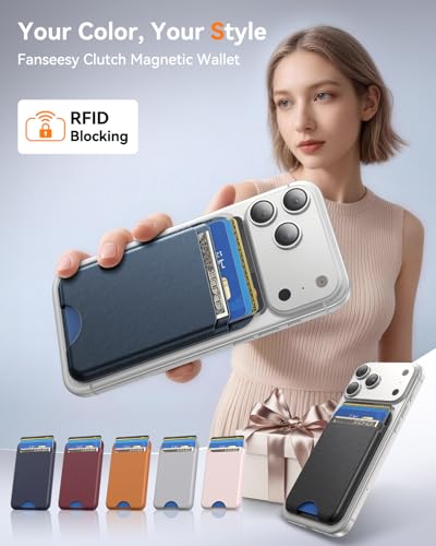 for MagSafe Wallet, 5 Card Holder, Slim Leather Magnetic Wallet for iPhone 17/16/15/14/13/12 Pro Max Plus Air Series, 1 Card Slots & 1 Cash Slot,Blue - color: Blue