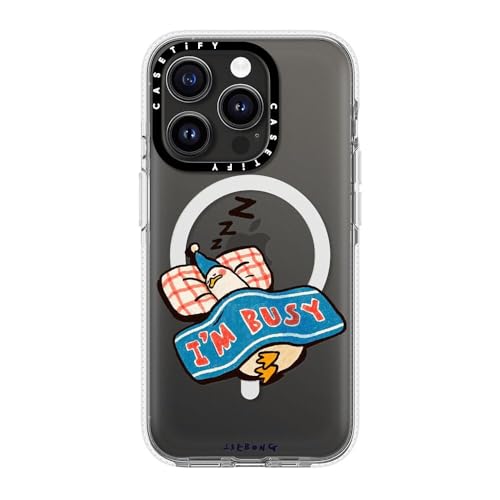 CASETiFY for iPhone 15 Pro Case - Impact Clear Compatible with MagSafe | Not Yellowing | 6.6 ft. 3X Military Grade Drop Protection | I'm so busy | Clear - color: I'm so busy, size: Iphone 15 Pro (6.1")