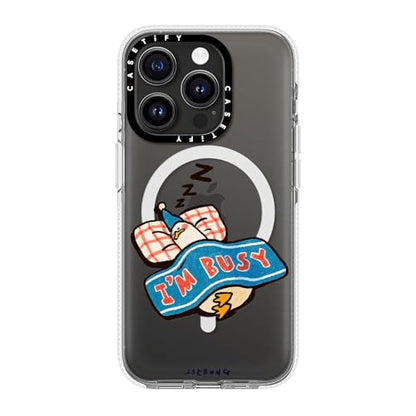 CASETiFY for iPhone 15 Pro Case - Impact Clear Compatible with MagSafe | Not Yellowing | 6.6 ft. 3X Military Grade Drop Protection | I'm so busy | Clear - color: I'm so busy, size: Iphone 15 Pro (6.1")