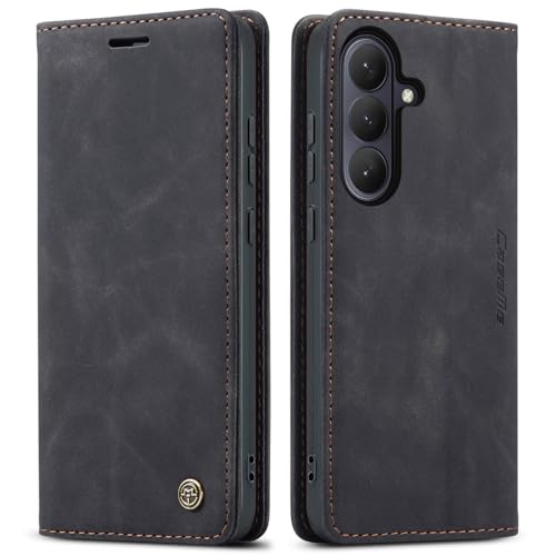 Compatible with Samsung Galaxy S26 5G Case with Card Holder, Kickstand Protective Flip Folio Leather Wallet Case for Galaxy S26 5G 6.3 inch (Black) - color: Black, size: S26 6.3 Inch