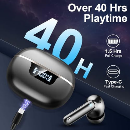 Wireless Earbuds, Bluetooth 5.4 Headphones HiFi Stereo, In-Ear Earphones - color: Green