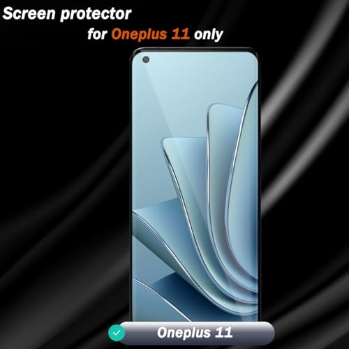 3+2 Pack Screen Protector for OnePlus 11 Flexible TPU Film (NOT Glass) with Tempered Glass Camera Lens Protector. Easy Installation, Self-Healing HD Clear Screen Protector