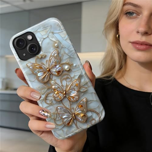 Magnetic for iPhone 14 Plus Case,[Compatible with Magsafe] Dual Layer Protective Heavy Duty Shockproof Rugged Drop Protection Bumper Hybrid Case - Stained Glass Butterflies - color: Stained Glass Butterflies, size: iPhone 14 Plus