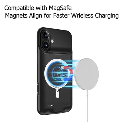Battery Case for iPhone 16 Plus, Upgraded 12000mAh Pack Rechargeable Charger Case with Wireless Charging Compatible for iPhone 16 Plus (6.7 inch) External Battery Charging Case (Black) - size: iPhone 16 Plus-Black