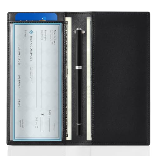 CoBak Checkbook Cover for Women & Men - PU Leather Case with RFID Blocking | Classic Design Check Book Holder for Personal and Business - color: Blush Meadow
