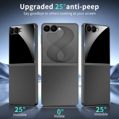 2 Pack for Samsung Galaxy Z Flip 8 Privacy Screen Protector | Outer Privacy 9H Tempered Glass Film, 25° Anti-Spy, Anti-Scratch, Easy Installation, Compatible with Z Flip 8 / Z Flip 7 - size: Galaxy Z Flip 8