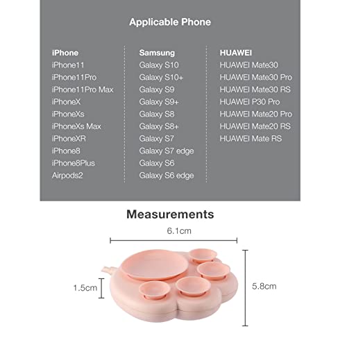 Pink Cat Paw Wireless Charger - 15W Fast Charging for iPhone & Samsung, for Cat Lovers, Best Friends & Teens (Adorable Design)(No AC Adapter) (Pink) - color: Pink