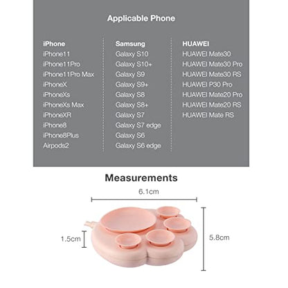 Pink Cat Paw Wireless Charger - 15W Fast Charging for iPhone & Samsung, for Cat Lovers, Best Friends & Teens (Adorable Design)(No AC Adapter) (Pink) - color: Pink