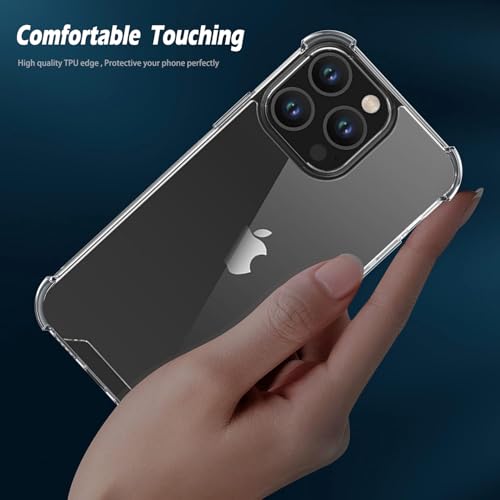 Clear case for iPhone 15 Pro, [Not Yellowing] [Military-Grade Drop Protection] Transparent Slim Phone Cases for iPhone 15 Pro with Shockproof Bumper (Clear, iPhone 15 Pro)
