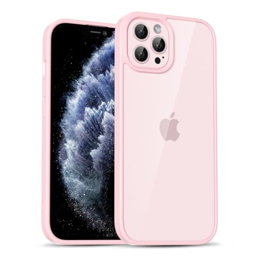 for iPhone 11 Pro Case Clear, Cute Transparent 11 Pro Phone Case Hard Shell & Soft Silicone Bumper & Clear Back, Acrylic Plastic TPU Non Yellowing Phone Cover for Women, Light Pink - color: Light Pink, size: 11 Pro