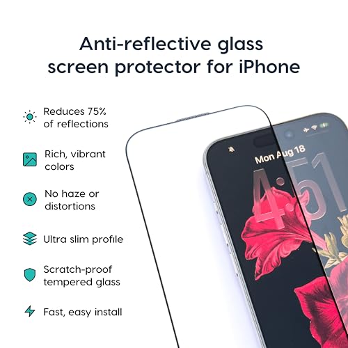 Astropad Fresh Coat Anti Reflective Screen Protector for iPhone 17 Air, 75 Percent Less Glare, Preserves iPhone AR Display, 9H High Alumina Glass, Edge to Edge Fit, Easy Bubble Free Install